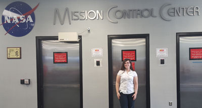 Journalism graduate Marlee Pereda-Ramos at NASA’s Mission Control. 
