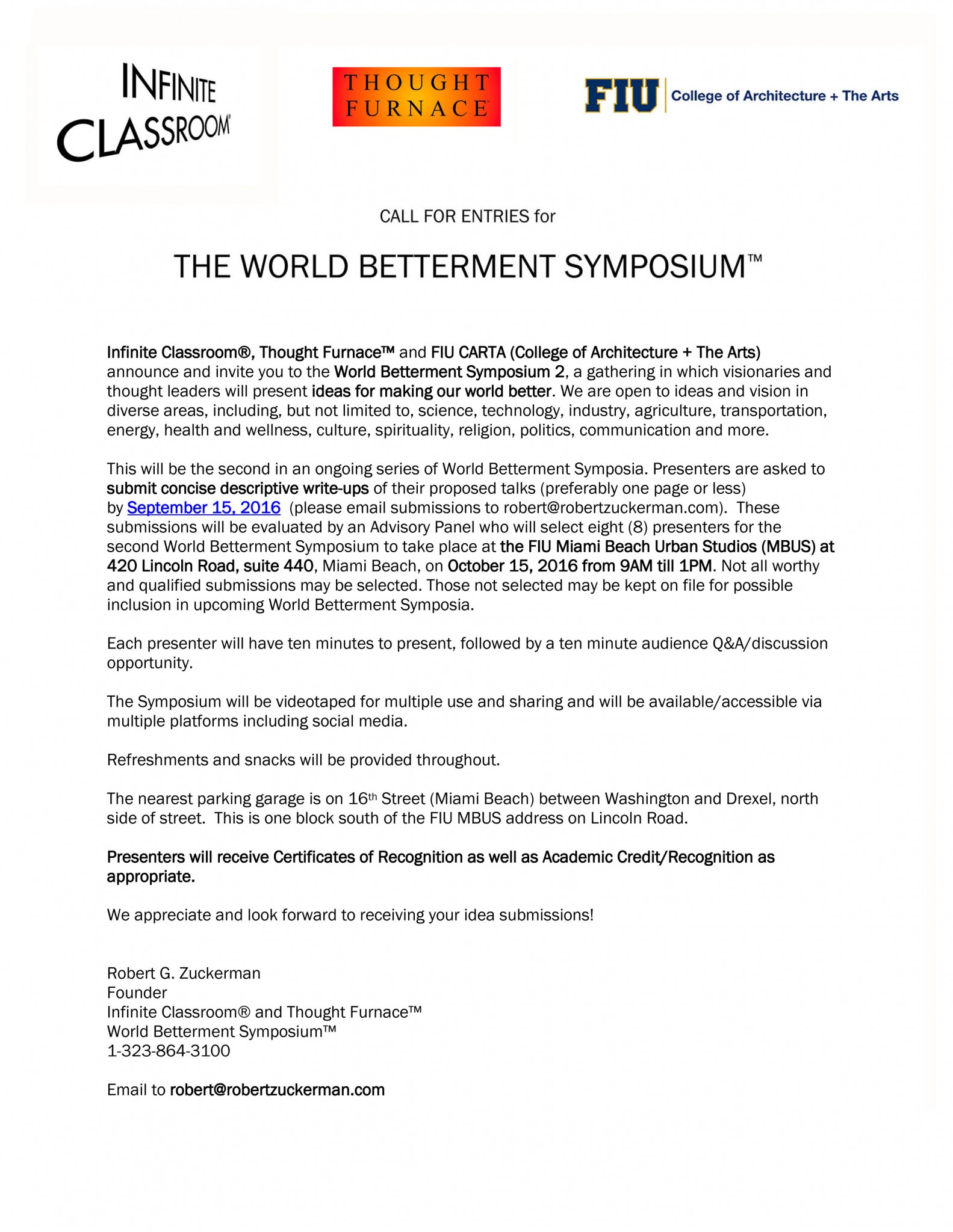 World Betterment Symposium oct 2016