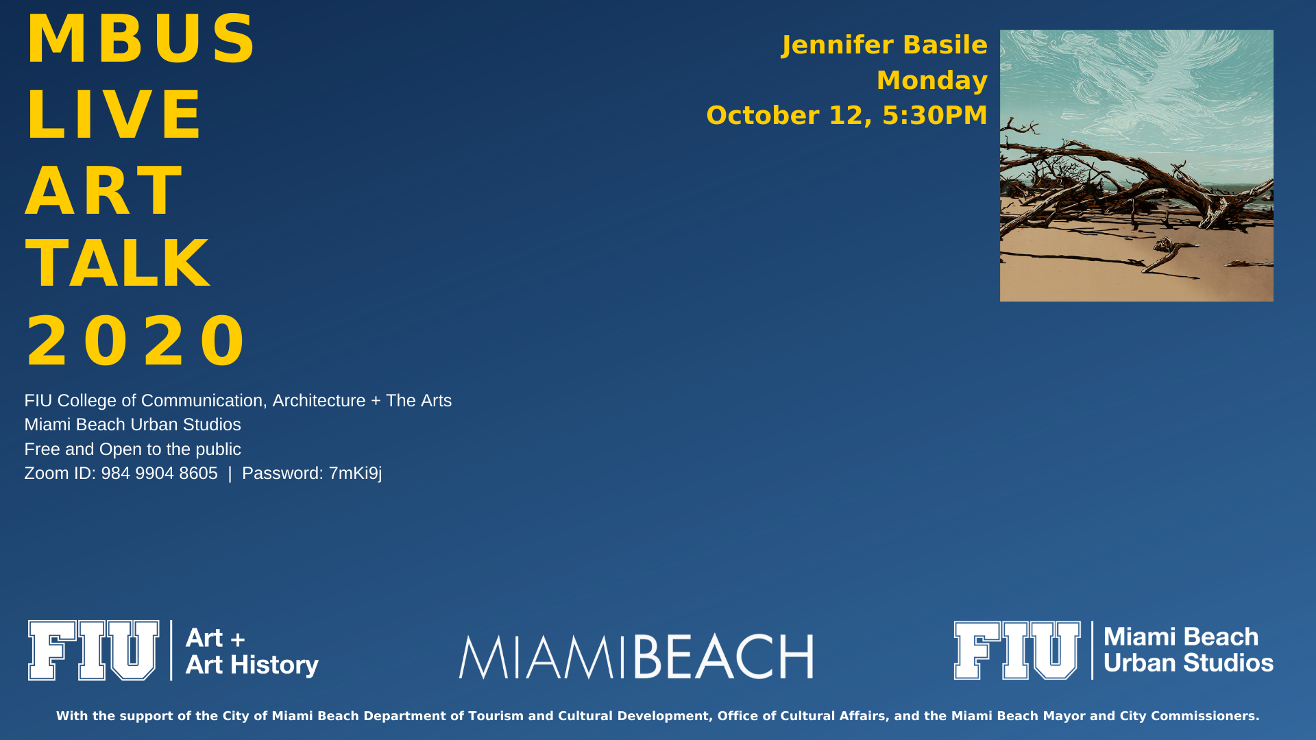 PUBLIC: MBUS Live Art Talk with Jennifer Basile - Miami Beach Urban Studios
